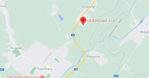 Mapa s polohou firmy KOLIESKO spol. s.r.o.